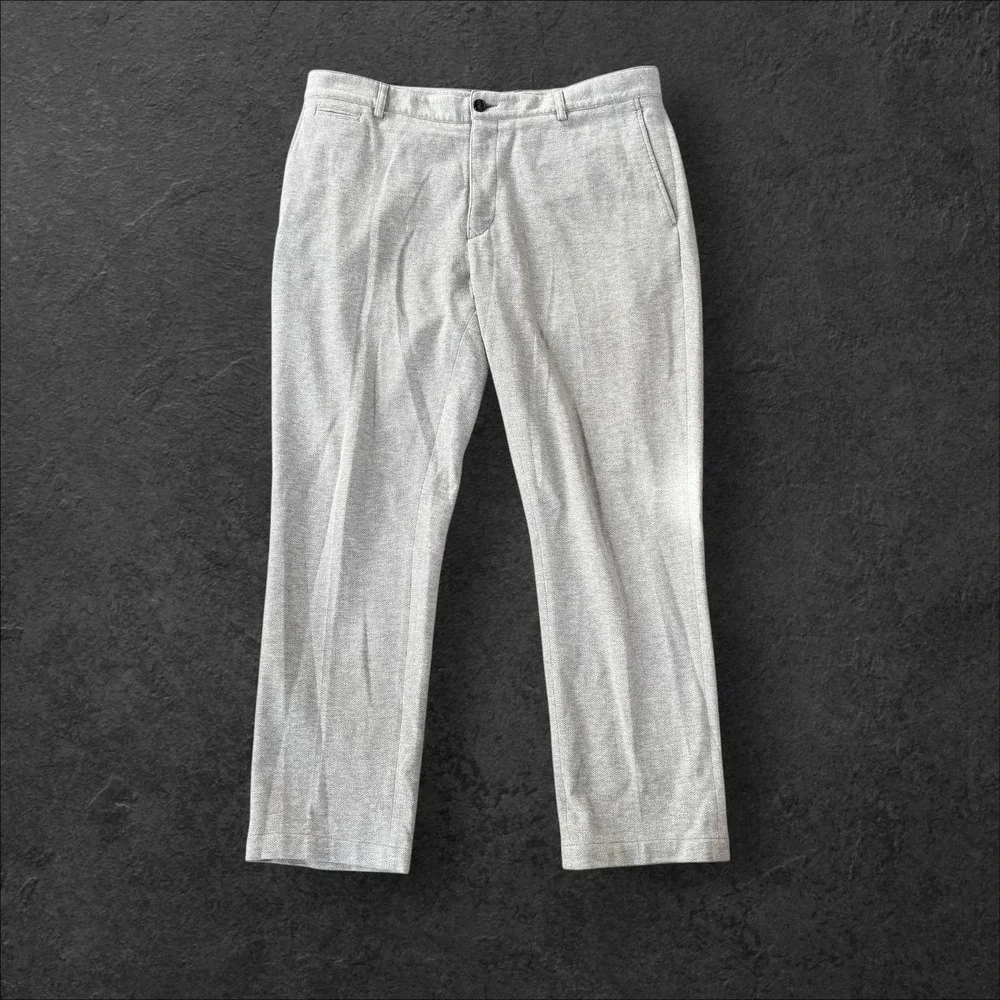Burberry London England‎ Herringbone Gray Cotton Dress Pants Size 56 EU Thick